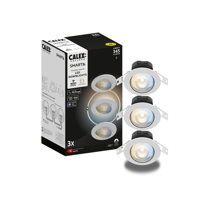 Calex Smart Downlight - 3-Pack - 4.9W - White