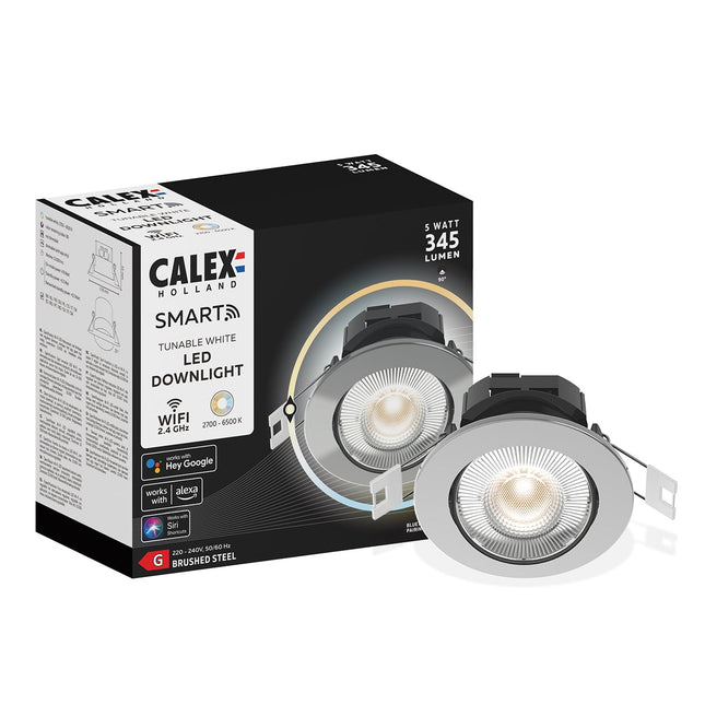 Calex Smart - Downlight - 4.9W - White - Dimmable - 3-Pack