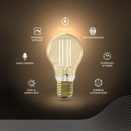 Calex Smart Globe A60 - 3-Pack - E27 - Gold