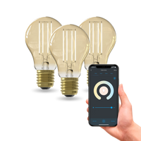 Calex Smart Globe A60 - Lot de 3 - E27 - Doré