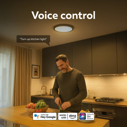 Calex Smart Halo Ceiling Light - 30cm - RGB + CCT - Black