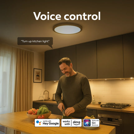 Calex Smart Halo Ceiling Light - 40cm - RGB + CCT - Black