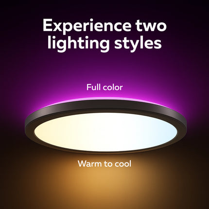 Calex Smart Halo Ceiling Light - 40cm - RGB + CCT - Black