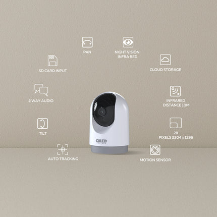 Calex Smart Indoor PTZ Camera - 2K - White
