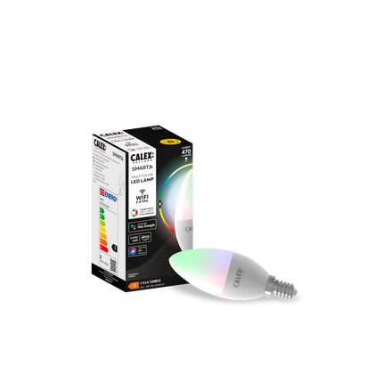 Calex Smart LED Bulb - E14 - B35 - 4.9W - RGB - White - Dimmable