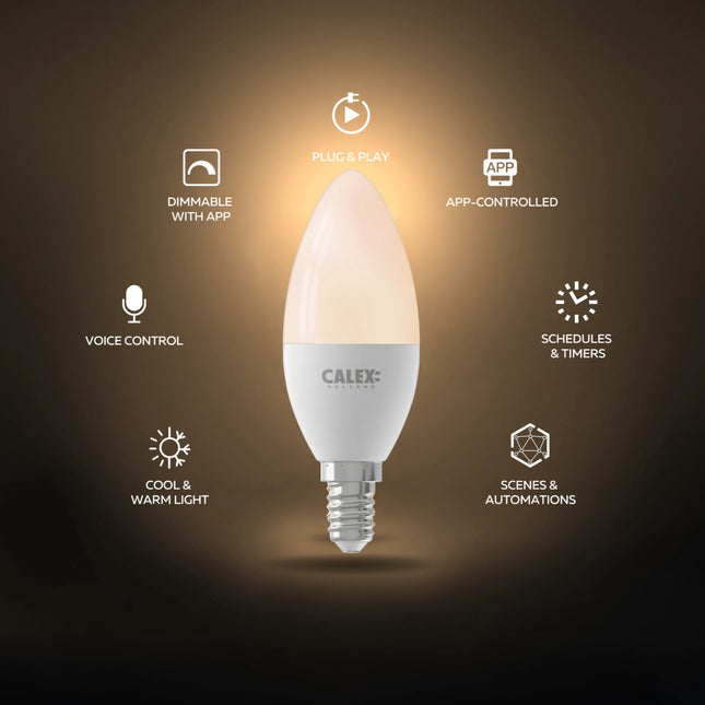 Calex Smart LED Bulb - E14 - B35 - White