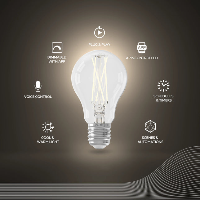 Calex Smart LED Bulb - E27 - A60 - CCT - Clear