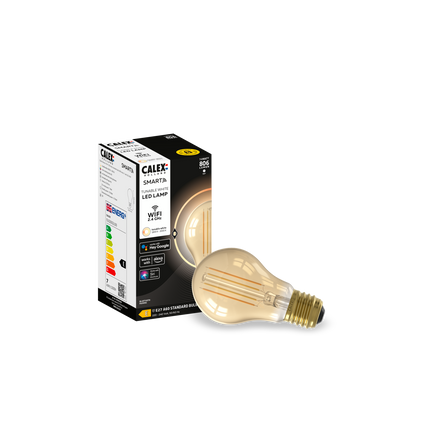 Calex Smart LED Bulb - Filament - E27 - A60 - Gold - 7W - Dimmable