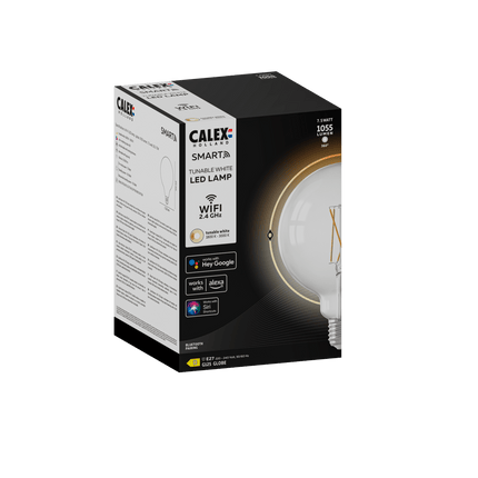 Calex Smart LED Bulb - Filament - E27 - G125 - Clear - 7.5W - CCT