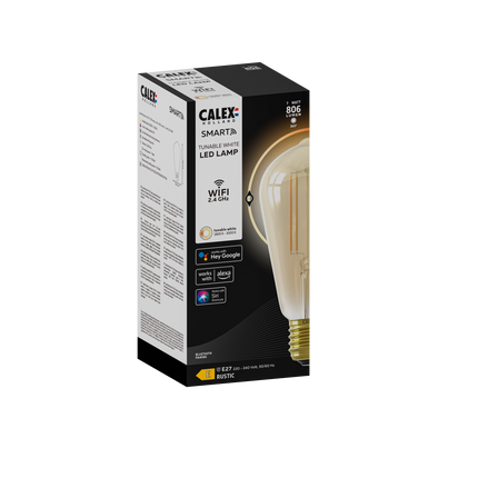 Calex Smart LED Bulb - Filament - E27 - ST64 - Gold - 7W