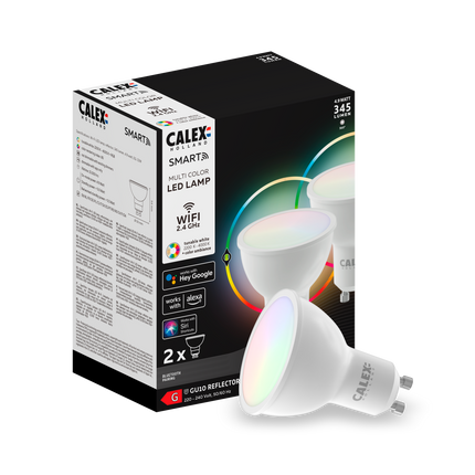 Calex Smart LED Bulb - GU10 - RGB - Warm White - 4.9W - Dimmable