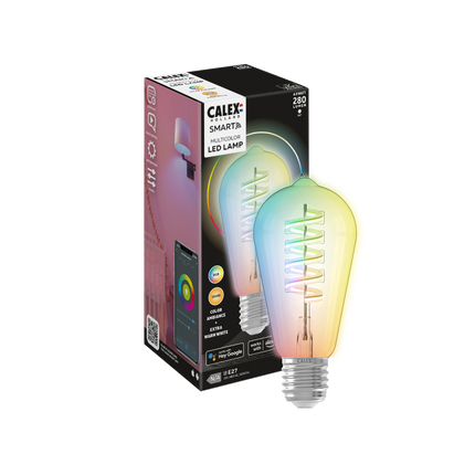 Calex Smart LED Filament Lamp – E27 – RGB + Warm White