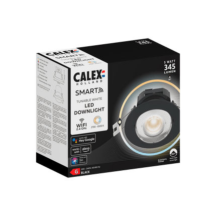 Calex Smart LED Recessed Spot - Warm White - Black