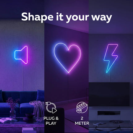Calex Smart Neon Flex Strip Light - 2m - RGBIC