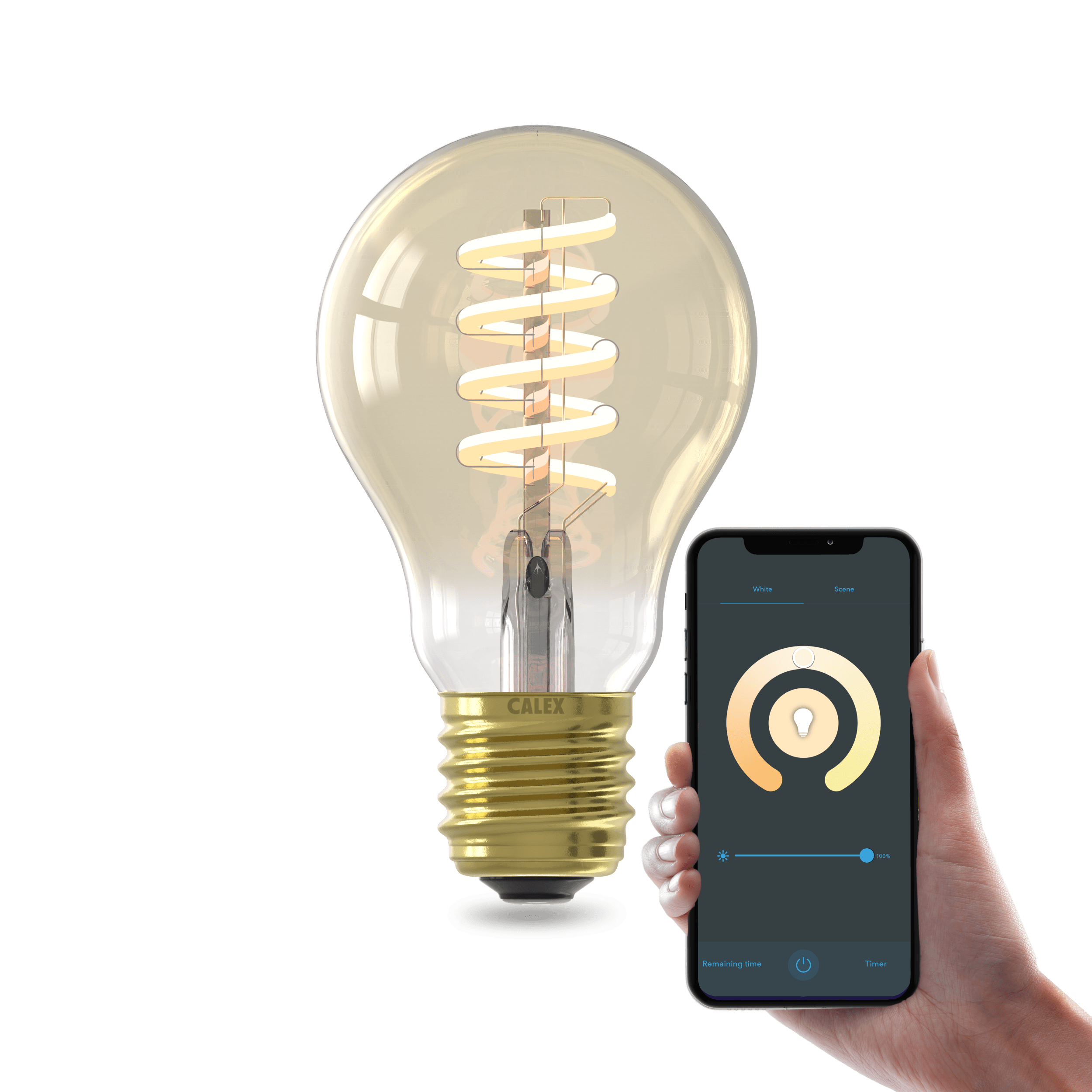 Calex Led Controller Calex Smart Spiral LED Bulb - E27 - A60 - CCT - Gold
