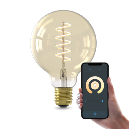 Calex Smart Spiral LED Bulb - E27 - G95 - CCT - Gold