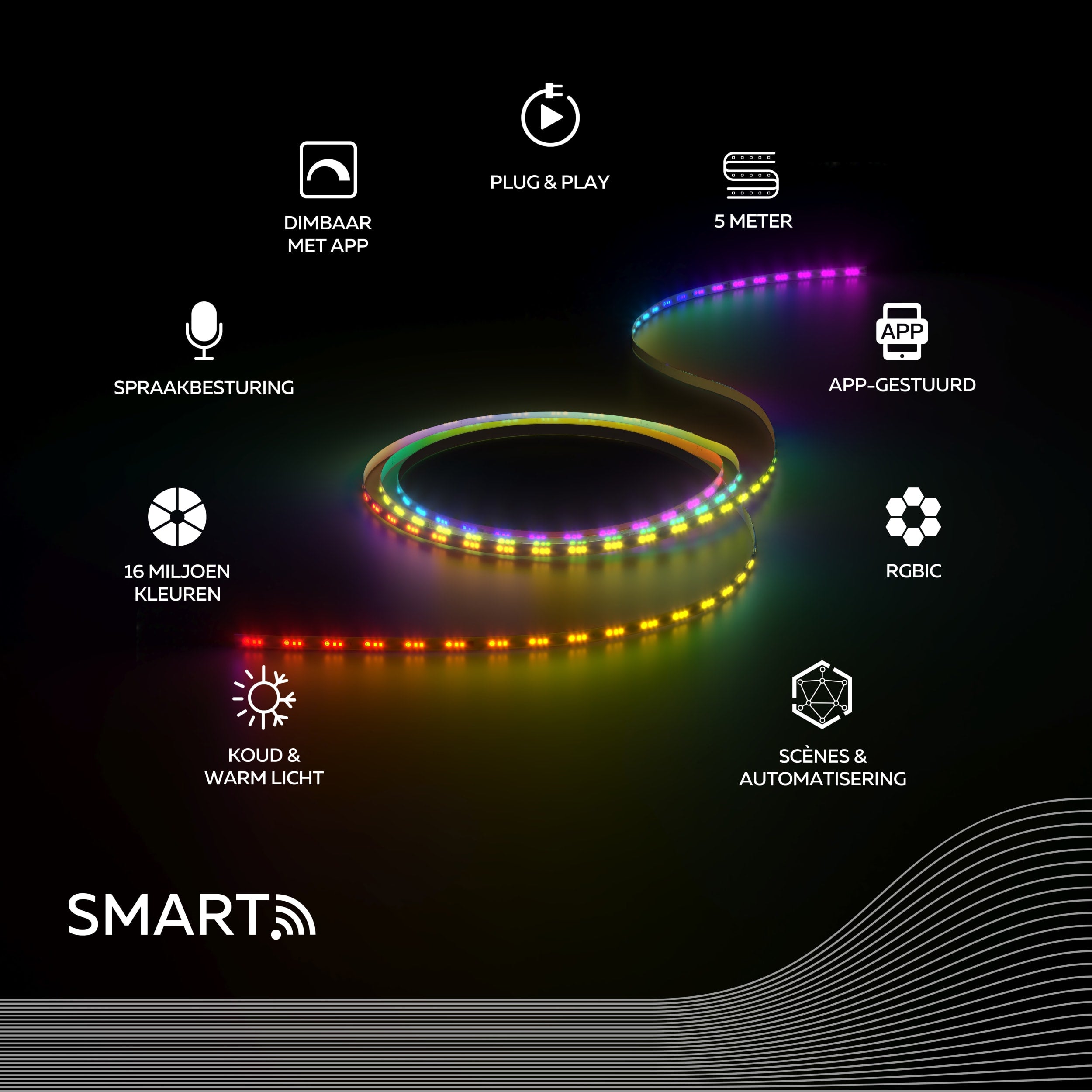 Calex Led Controller Calex Smart Bande LED - 5m - RGBIC + CCT