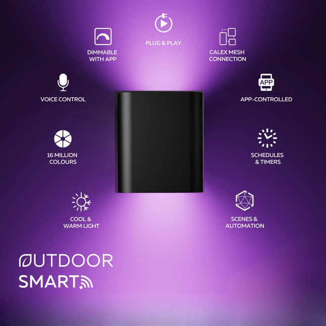Calex Smart Wall Light BT Mesh - RGB - CCT - Black