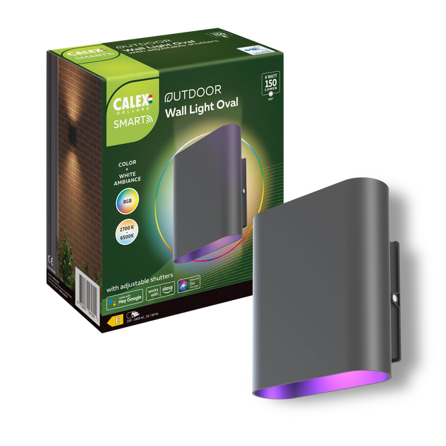 Calex Smart Wall Light BT Mesh - RGB - CCT - Black