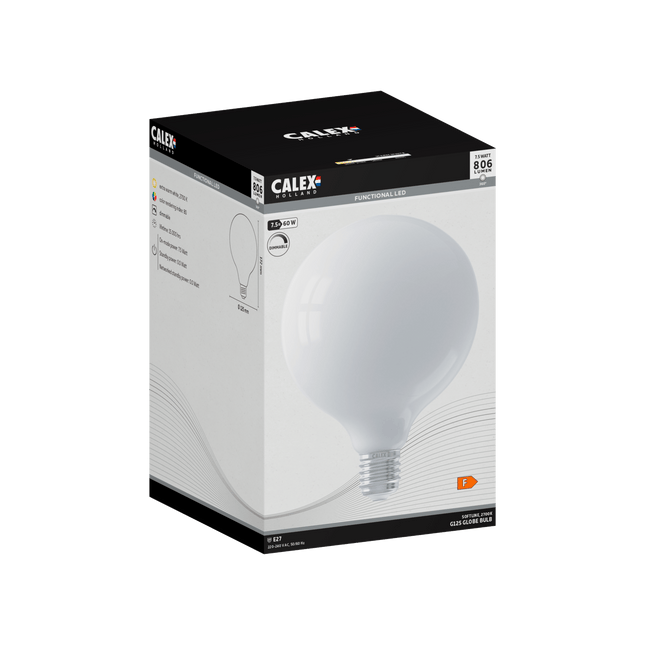 Calex Softline LED Lamp - E27 - 7.5W - G125 - White