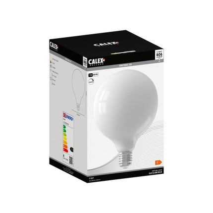 Calex Softline LED Lamp - E27 - G125 - White - 7.5W - Dimmable