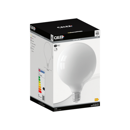 Calex Softline LED Lamp - E27 - G125 - White - 9W - Dimmable