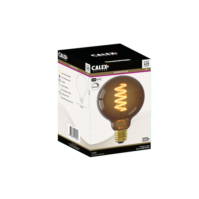 Calex Spiral Filament LED Bulb - E27 - G95 - Natural