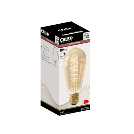 Calex Spiral Filament LED Bulb - E27 - ST64 - Gold