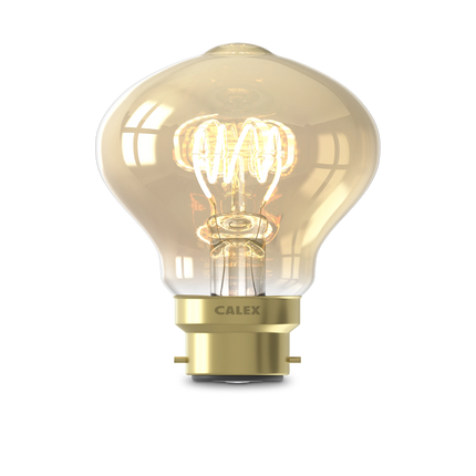 Calex Spiral Filament LED Lamp - B22 - A60 - Gold - 3.8W - Dimmable