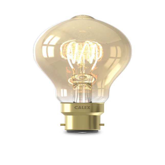 Calex Spiral Filament LED Lamp - B22 - A60 - Gold - 3.8W - Dimmable