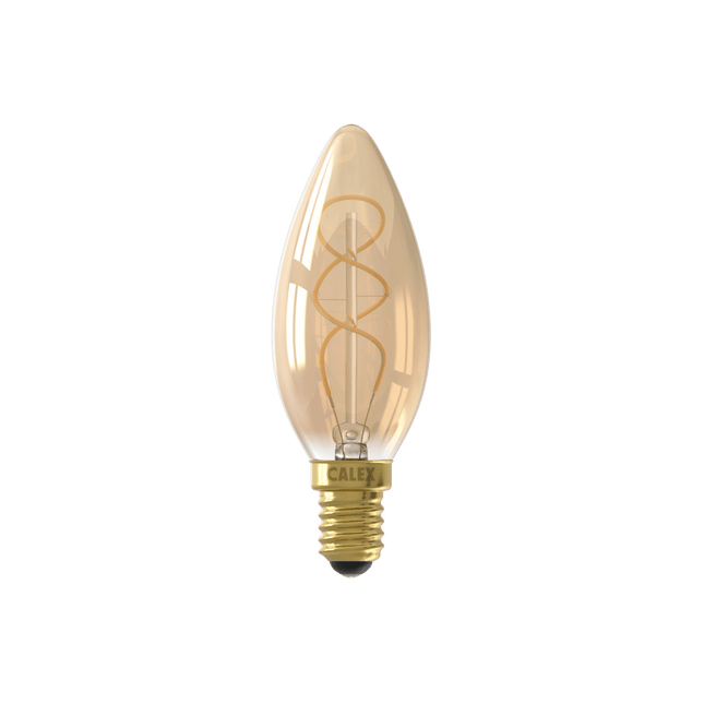 Calex Spiral Filament LED Lamp - E14 - B35 - Gold