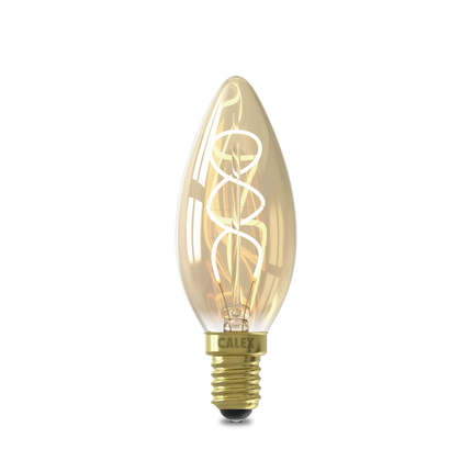 Calex Spiral Filament LED Lamp - E14 - B35 - Gold
