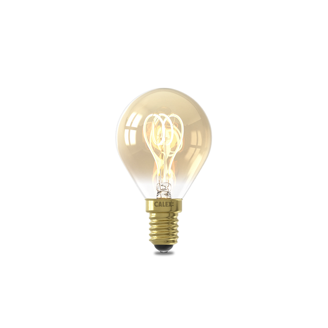 Calex Spiral Filament LED Lamp - E14 - P45 - Gold
