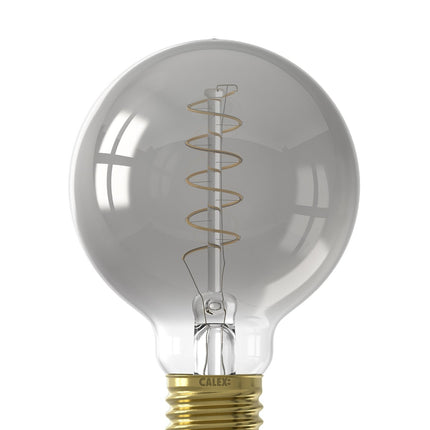 Calex Spiral Filament LED Lamp - E27 - G80 - Titanium - 4W - Dimmable