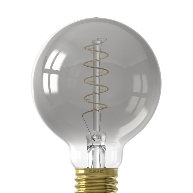 Calex Spiral Filament LED Lamp - E27 - G80 - Titanium - 4W - Dimmable
