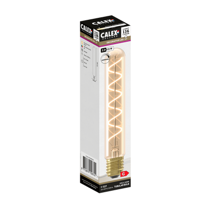 Calex Spiral Filament LED Lamp - E27 - T32 - Gold