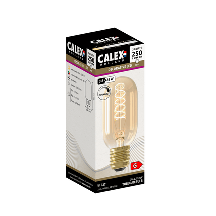 Calex Spiral Filament LED Lamp - E27 - T45 - Gold