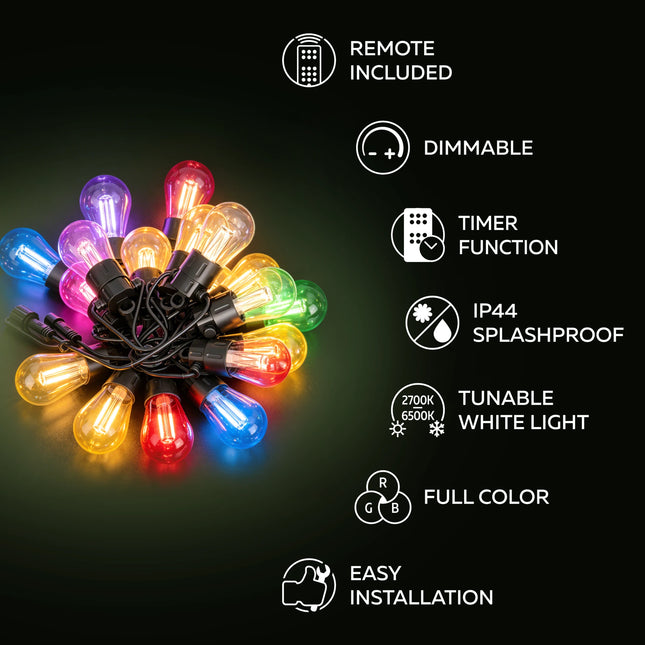 Calex String light 10M - Extendable - RGBIC + CCT