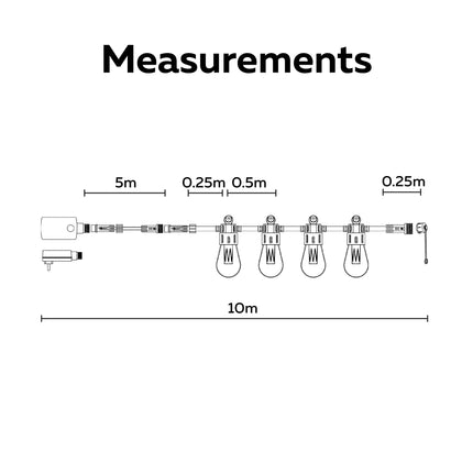Calex String light 10M - Extendable - RGBIC + CCT