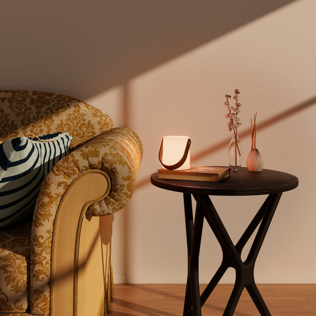 Calex Table Lamp Round - White - Handle