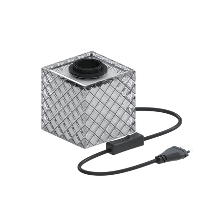 Calex Table Lamp Square - E27 - Glass - Black/White