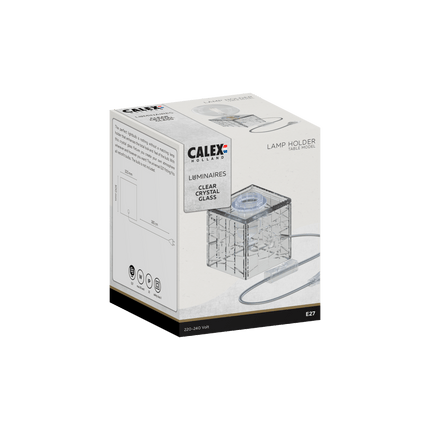 Calex Table Lamp Square - E27 - Glass - Clear