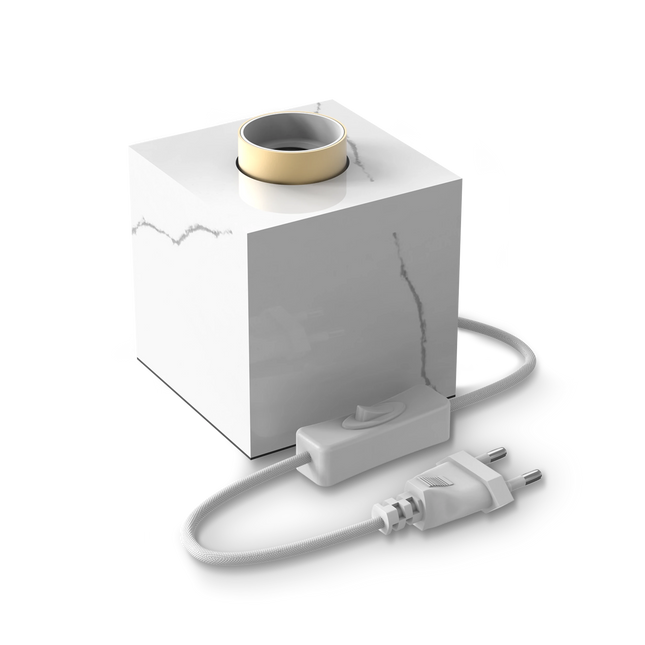 Calex Table Lamp Square - E27 - Marble - White