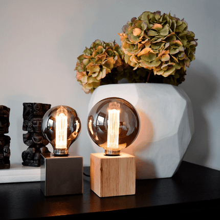 Calex Table Lamp Square - E27 - Silver - Excl. light source