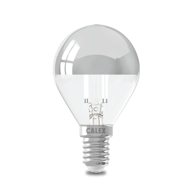 Calex Top Mirror Bulb - E14 - Filament - P45 - Chrome