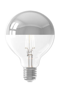 Calex Top Mirror Bulb - E27 - Filament - G95 - Chrome - 3.5W -Dimmable