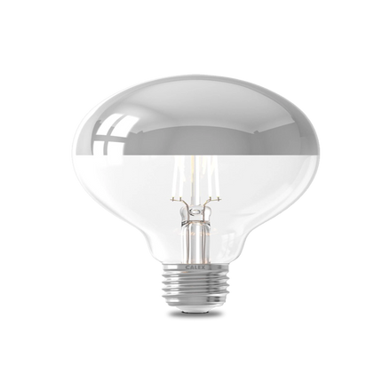 Calex Top Mirror Bulb - E27 - Filament - G95 - Chrome