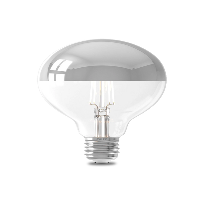 Calex Top Mirror Bulb - E27 - Filament - G95 - Chrome