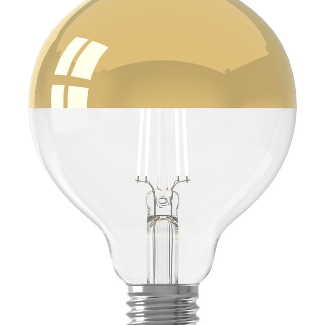 Calex Top Mirror Bulb - E27 - Filament - G95 - Gold - 3.5W -Dimmable