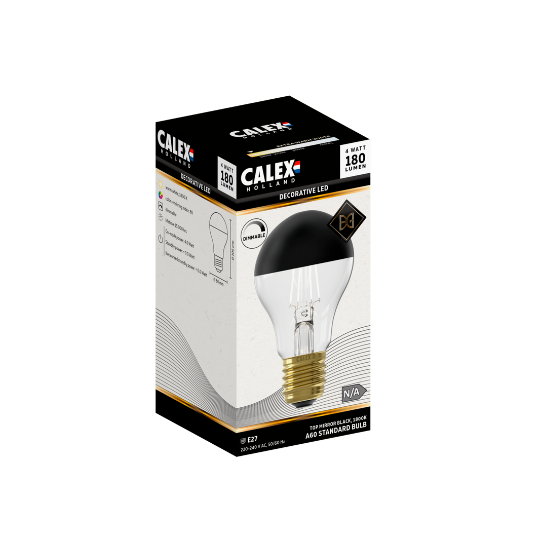 Calax Bulb Calex Top Mirror LED Bulb - E27 - A60 - Black